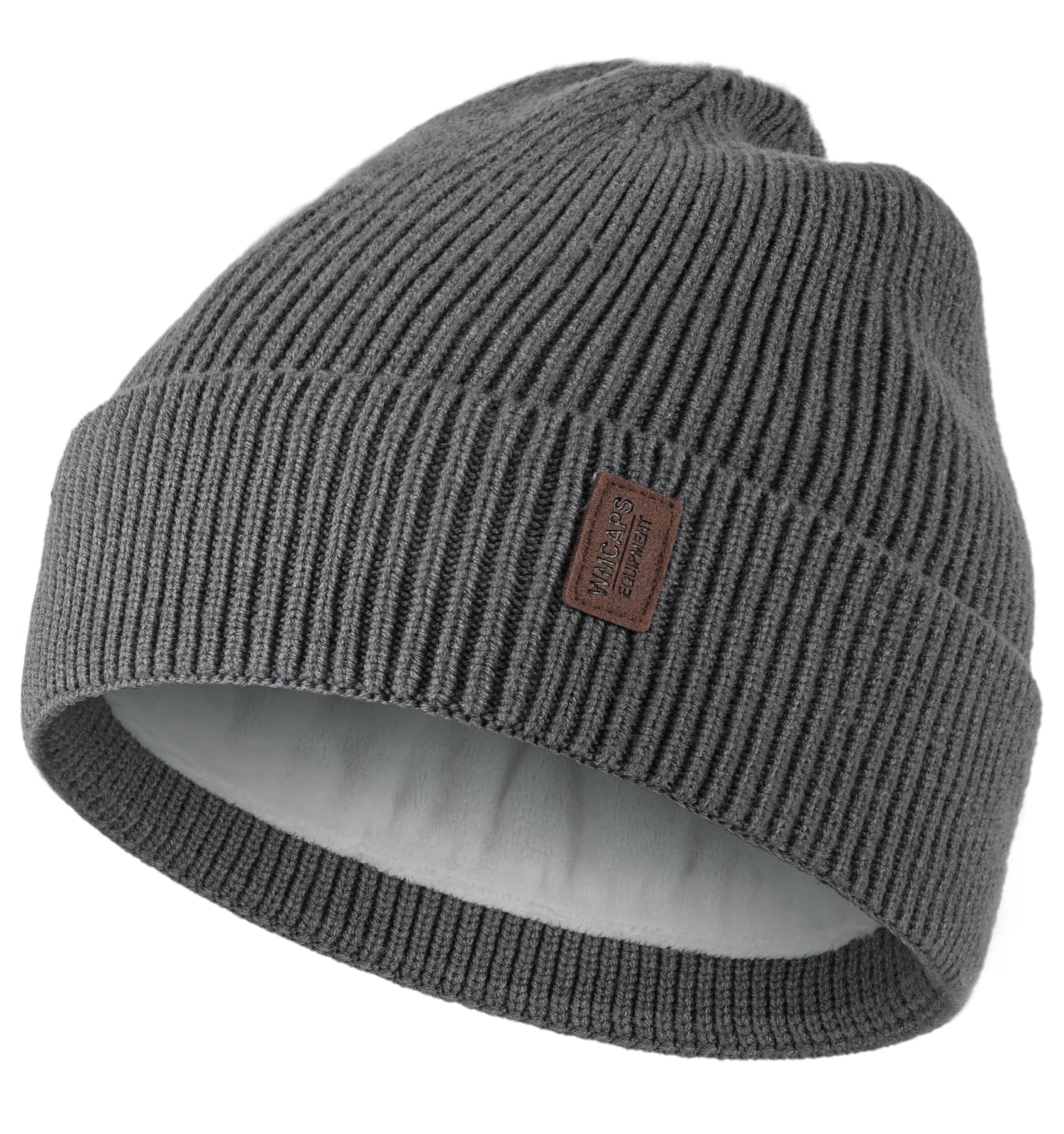 Wmcaps Winter Beanie for Men Women, Fleece Lined Beanie Soft Warm Knit Hat Ski Stocking Cuffed Cap